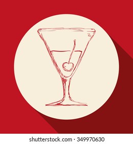 Cocktail concept with her own glass design, vector illustration 10 eps graphic.