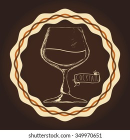 Cocktail concept with her own glass design, vector illustration 10 eps graphic.