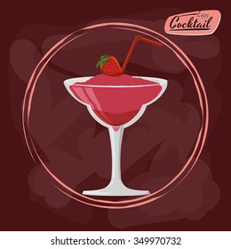 Cocktail concept with her own glass design, vector illustration 10 eps graphic.
