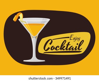 Cocktail concept with her own glass design, vector illustration 10 eps graphic.