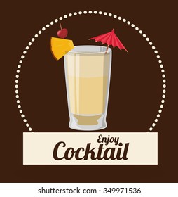 Cocktail concept with her own glass design, vector illustration 10 eps graphic.
