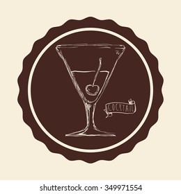 Cocktail concept with her own glass design, vector illustration 10 eps graphic.