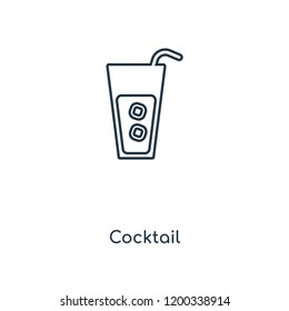Cocktail concept line icon. Linear Cocktail concept outline symbol design. This simple element illustration can be used for web and mobile UI/UX.