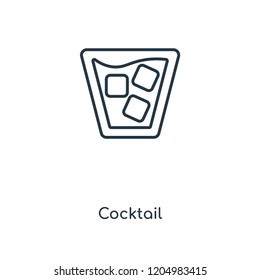 Cocktail concept line icon. Linear Cocktail concept outline symbol design. This simple element illustration can be used for web and mobile UI/UX.