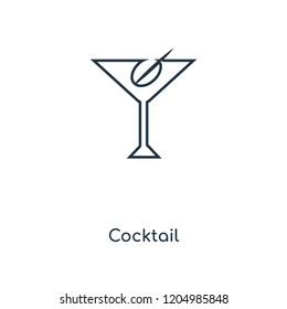 Cocktail concept line icon. Linear Cocktail concept outline symbol design. This simple element illustration can be used for web and mobile UI/UX.