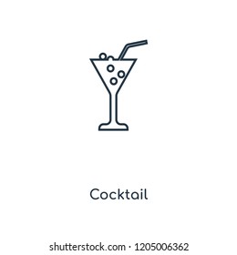 Cocktail concept line icon. Linear Cocktail concept outline symbol design. This simple element illustration can be used for web and mobile UI/UX.