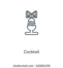 Cocktail concept line icon. Linear Cocktail concept outline symbol design. This simple element illustration can be used for web and mobile UI/UX.