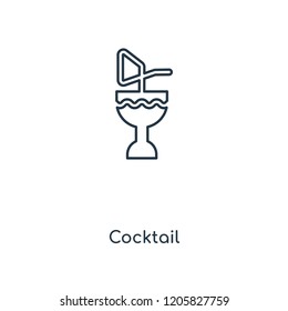 Cocktail concept line icon. Linear Cocktail concept outline symbol design. This simple element illustration can be used for web and mobile UI/UX.
