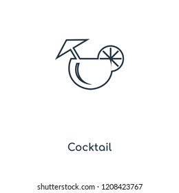 Cocktail concept line icon. Linear Cocktail concept outline symbol design. This simple element illustration can be used for web and mobile UI/UX.