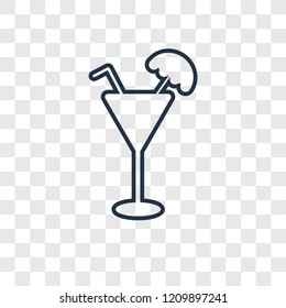 Cocktail concept vector linear icon isolated on transparent background, Cocktail concept transparency concept in outline style