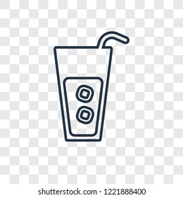 Cocktail concept vector linear icon isolated on transparent background, Cocktail concept transparency concept in outline style