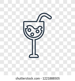 Cocktail concept vector linear icon isolated on transparent background, Cocktail concept transparency concept in outline style