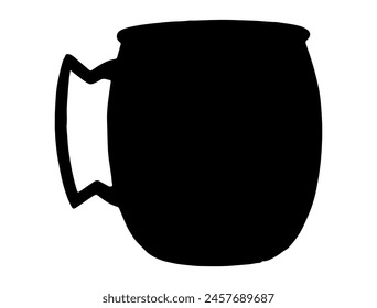 Cocktail copper mug silhouette vector art