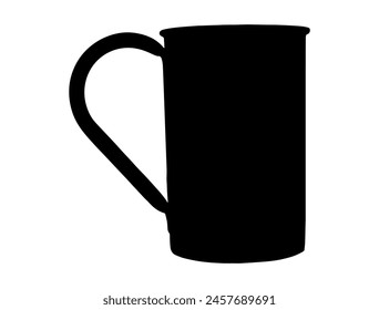 Cocktail copper mug silhouette vector art