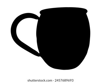Cocktail copper mug silhouette vector art
