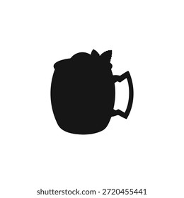 Diseño de ilustración plana de Vector de silueta de taza de cobre de cóctel.