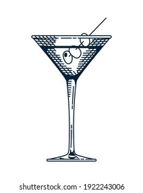 cocktail cup drink beverage hand drawn style icon vector illustration design
