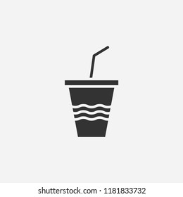 Cocktail cup icon illustration,vector beverage sign symbol