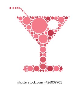 cocktail cup shape design by color point