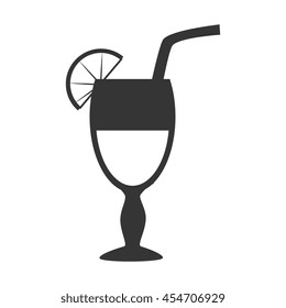 Cocktail cup straw, isolated flat icon design