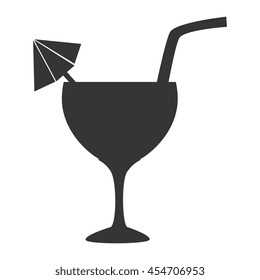 Cocktail cup straw, isolated flat icon design