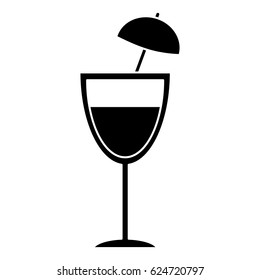 cocktail cup umbrella drink pictogram