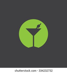 cocktail cut identity template icon design element