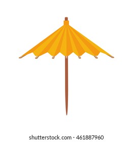 Cocktail decoration concept represented by umbrella icon. Isolated and flat illustration