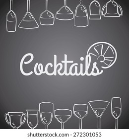 Cocktail design over gray background, vector illustration.