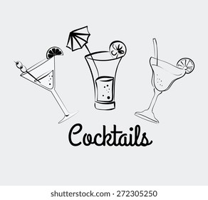 Cocktail design over white background, vector illustration.