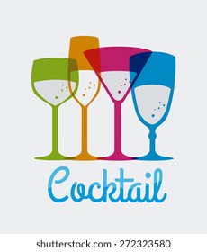 Cocktail design over white background, vector illustration.