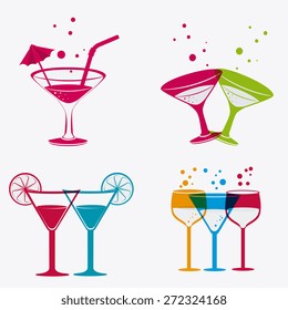Cocktail design over white background, vector illustration.