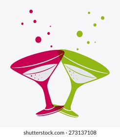 Cocktail design over white background, vector illustration.