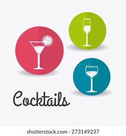Cocktail design over white background, vector illustration.