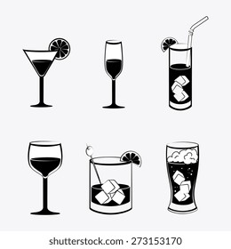 Cocktail design over white background, vector illustration.