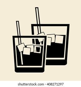 cocktail design over white background, vector illustration