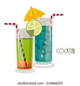 Cocktail design over white background,vector illustration