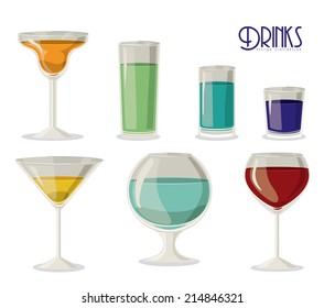 Cocktail design over white background,vector illustration