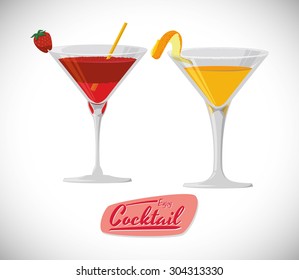 Cocktail digital design, vector illustration 10 eps graphic