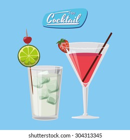 Cocktail digital design, vector illustration 10 eps graphic
