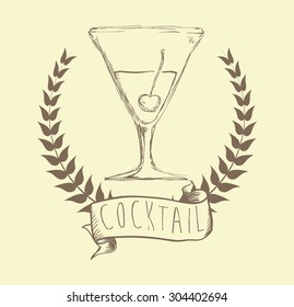 Cocktail digital design, vector illustration 10 eps graphic