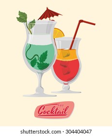 Cocktail digital design, vector illustration 10 eps graphic