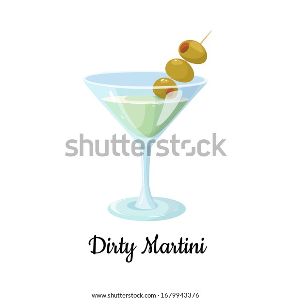 Cocktail Dirty Martini Made Gin Vermouth Stock Vector (Royalty Free
