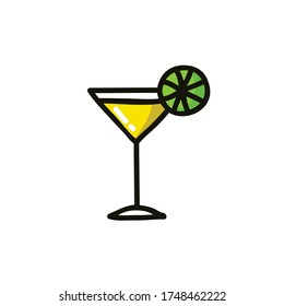 cocktail doodle icon, vector illustration