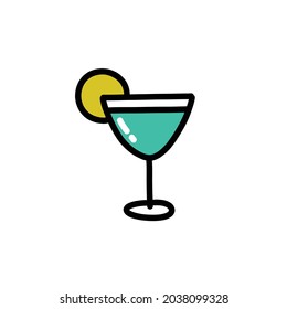 cocktail doodle icon , vector illustration