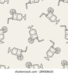 cocktail doodle seamless pattern background