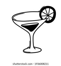 Cocktail doodle vector icon. Drawing sketch illustration hand drawn line.