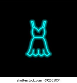 Cocktail Dress blue glowing neon ui ux icon. Glowing sign logo vector