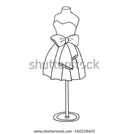 Drawing of Cocktail Dress