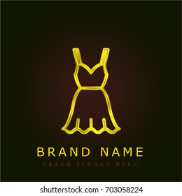 Cocktail Dress golden metallic logo